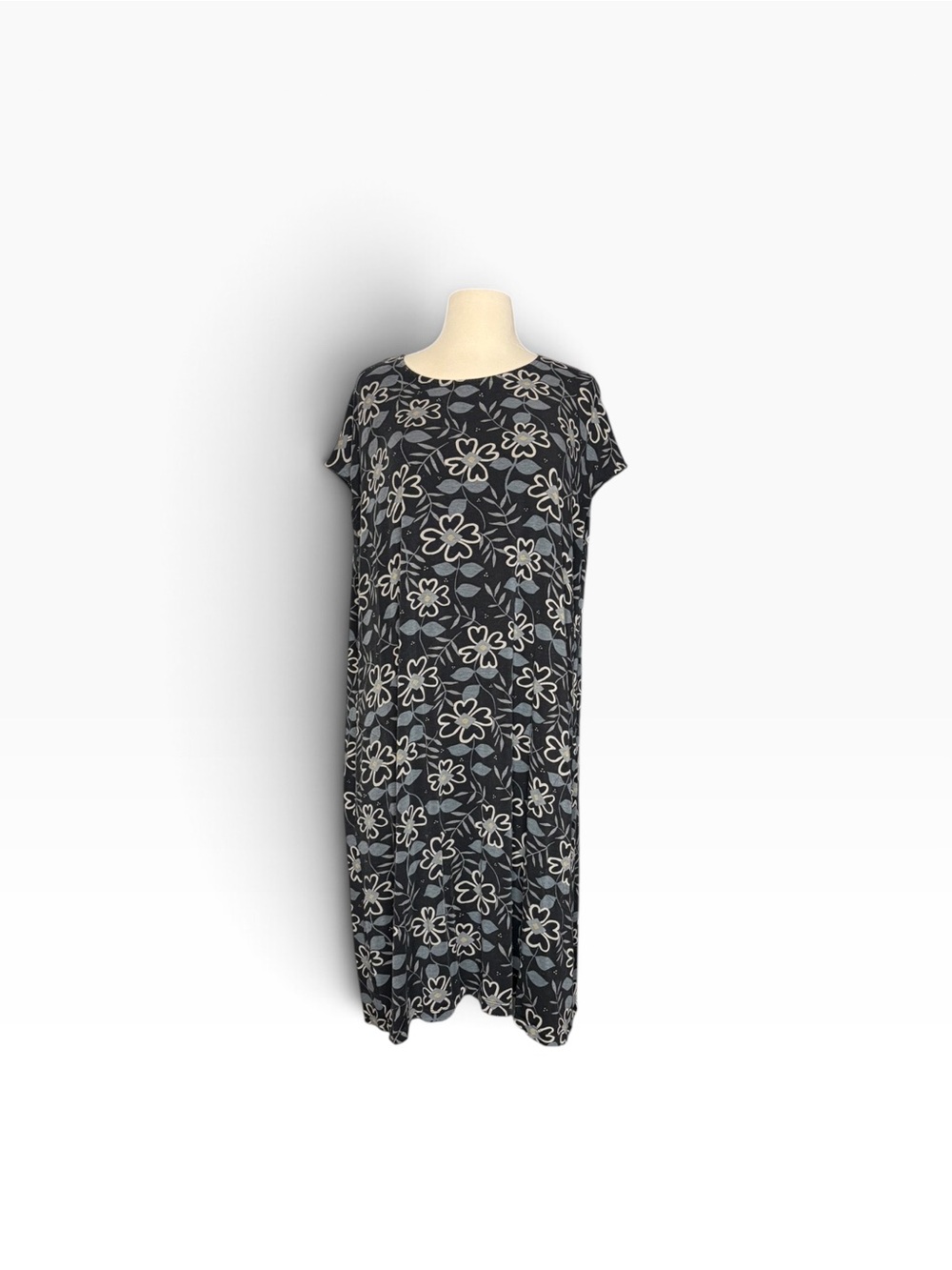 Gudrun Sjoden Black Floral Stretch Jersey Dress